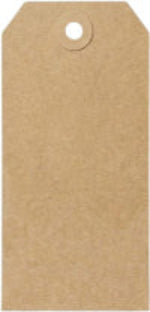 Yonico - Prijslabel - 90x44mm - Bruin Kraftpapier - Verstevigd Oog