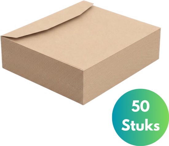 Yonico - Manilla Enveloppen - C6 Formaat 114 x 162 mm - 80 Gram - Bruin - Gegomd - 50 stuks