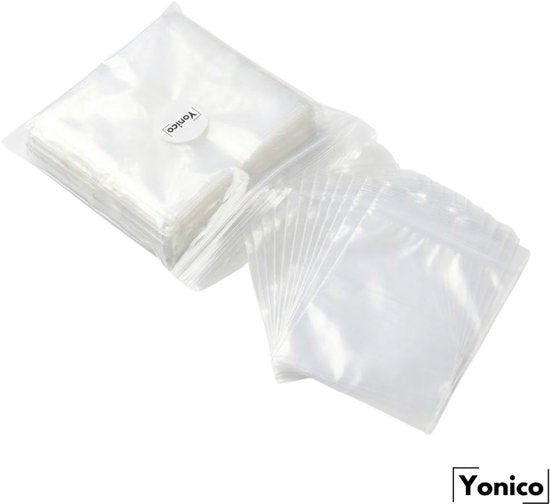 Yonico - Gripzakken - 120 x 180 mm – 50 Micron – Transparant – 100 Stuks