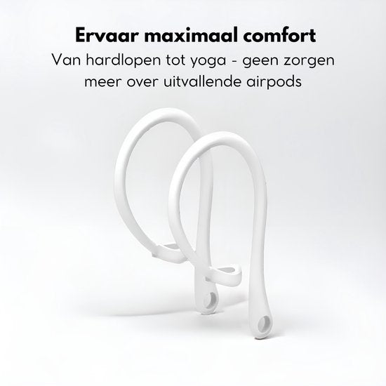 Yonico - Sport Hooks Pro - Wit - Geschikt voor Apple Airpods Pro 1/2 & Airpods 3/4 - Oorhaken - Siliconen sport haken - Set van 2 - Lichtgewicht - Gebruiksvriendelijk