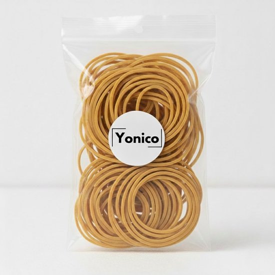 Yonico - Elastieken - Geel - Stevig - Kantoor - Hobby - Knutsel - 100 stuks