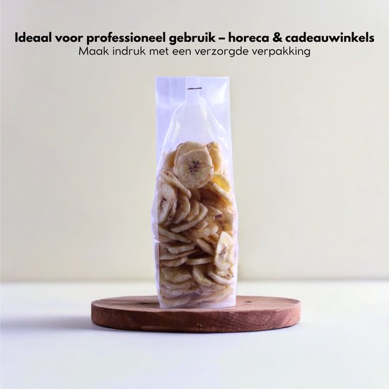 Yonico - Blokbodemzakjes Plastic Transparant - 55x35x180mm - 100% Polypropyleen - Recyclebaar - Uitdeelzakjes - Rechthoekige Blokbodem Zak - Voedsel Verpakking - 25 Stuks