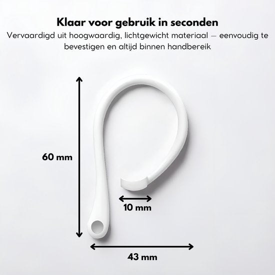 Yonico - Sport Hooks Pro - Wit - Geschikt voor Apple Airpods Pro 1/2 & Airpods 3/4 - Oorhaken - Siliconen sport haken - Set van 2 - Lichtgewicht - Gebruiksvriendelijk