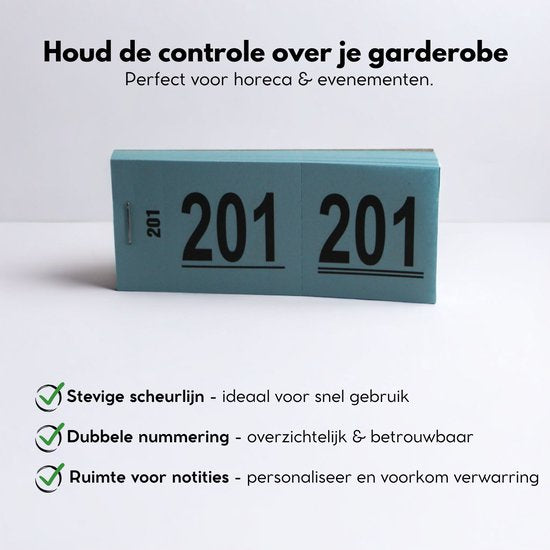 Yonico - Garderobenummers Mix - Set 1 t/m 1000 - 6 Kleuren - Lootjes - Bingo
