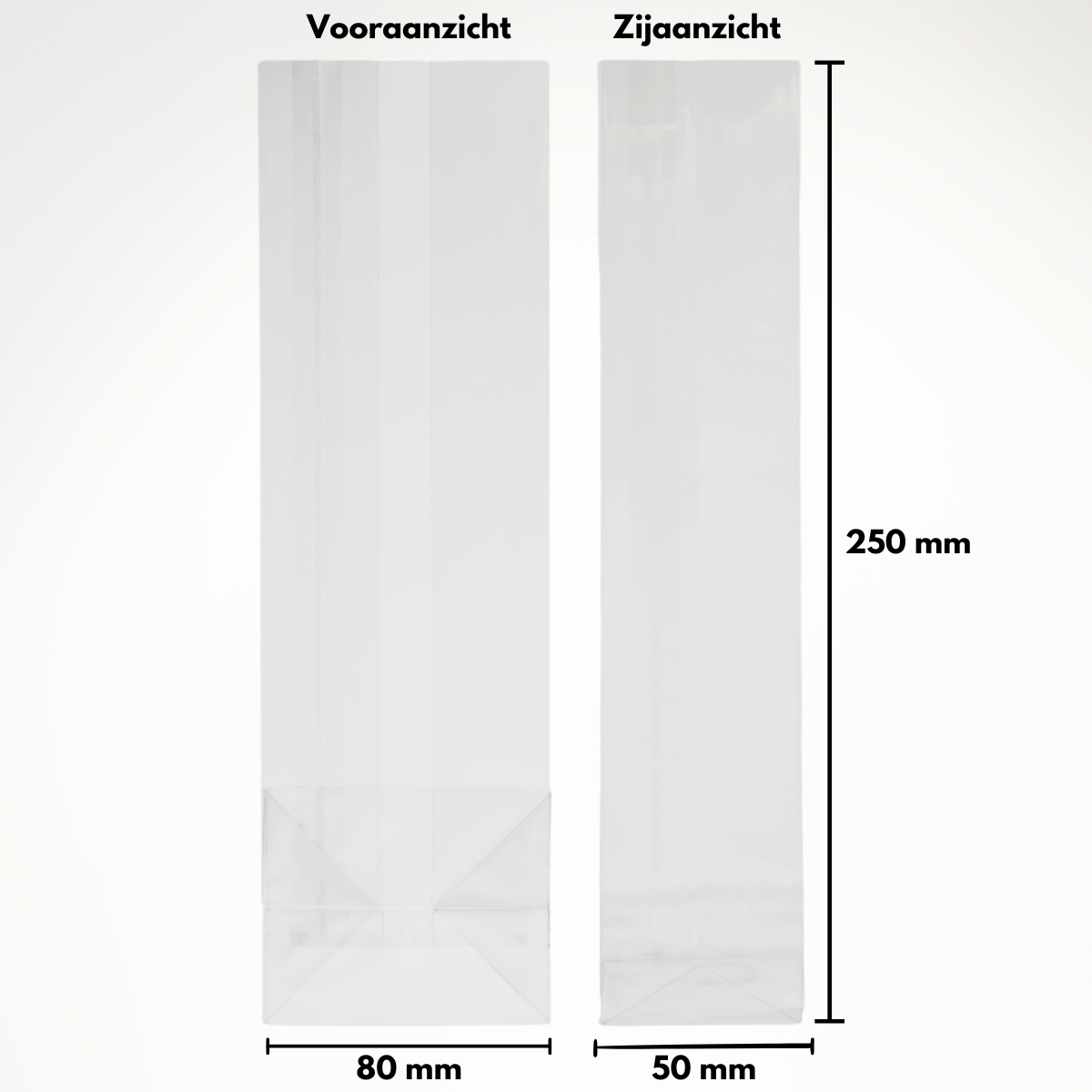 Blokbodemzakjes | 80 x 50 x 250 | Verpakkingsbundel