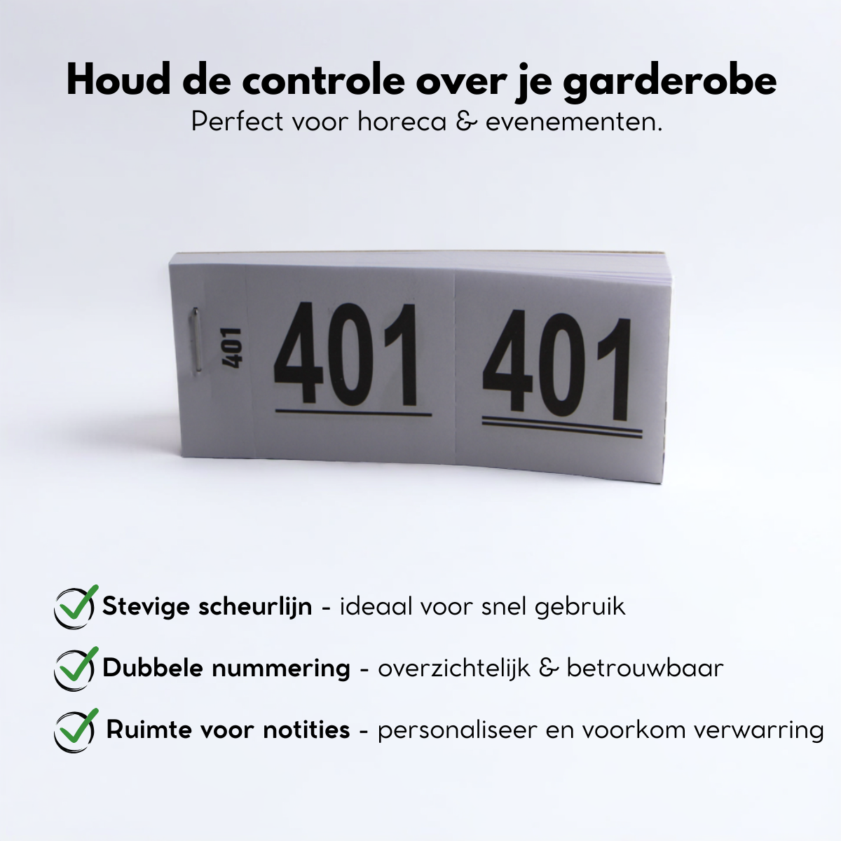 Garderobenummers | 1 t/m 1000 | Wit