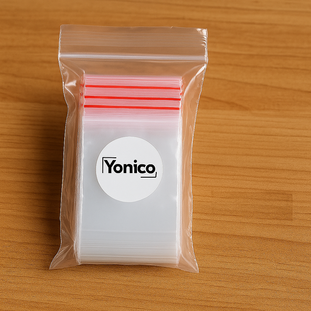 Yonico – Gripzakjes 40x40 mm – Ziplock Bags – 50 Micron – Rood – 100 stuks – Uitdeelzakjes – Hersluitbaar