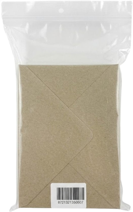 Yonico - Kraft Enveloppen – C6 – 114 x 162 mm – Bruin – 50 stuks
