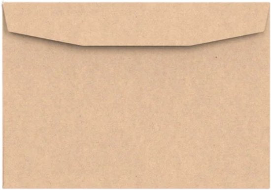 Yonico - Manilla Enveloppen - C6 Formaat 114 x 162 mm - 80 Gram - Bruin - Gegomd - 50 stuks