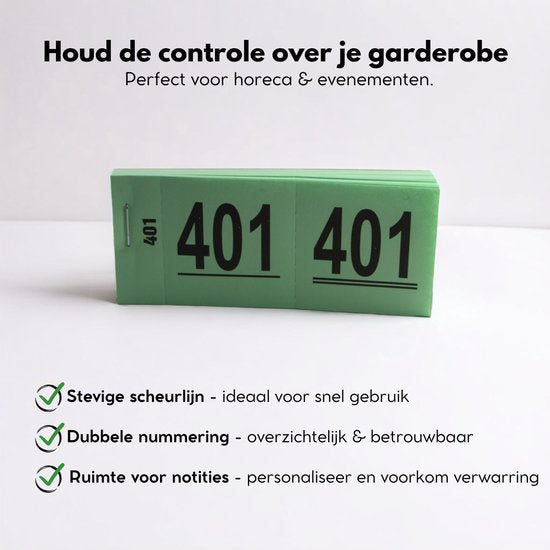 Yonico - Gardarobenummers - Lootjes - Nummerset - Dubbelnummer - Groen