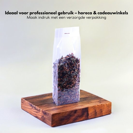 Yonico - Blokbodemzakjes Plastic Transparant - 60+50x200mm - 100% Polypropyleen - Recyclebaar - Uitdeelzakjes - Rechthoekige Blokbodem Zak - Voedsel Verpakking - 100 Stuks