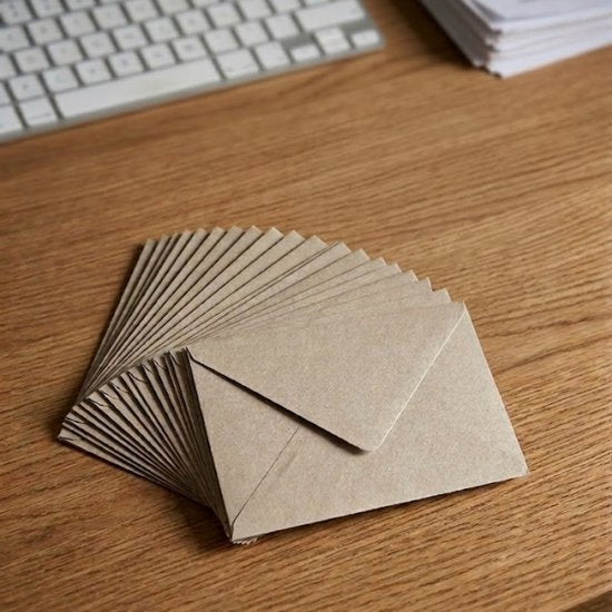 Yonico - Kraft Enveloppen – C6 – 114 x 162 mm – Bruin – 50 stuks