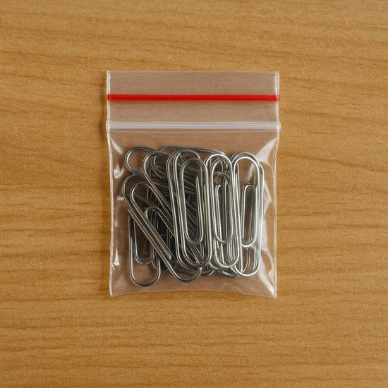 Yonico – Gripzakjes – 40 x 40 mm – 50 micron – Rode streep – 100 stuks