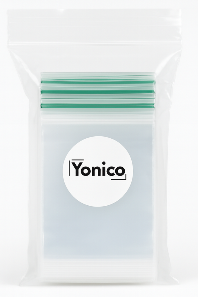 Yonico – Gripzakjes 40x40 mm – Ziplock Bags – 50 Micron – Groen – 100 stuks – Uitdeelzakjes – Hersluitbaar