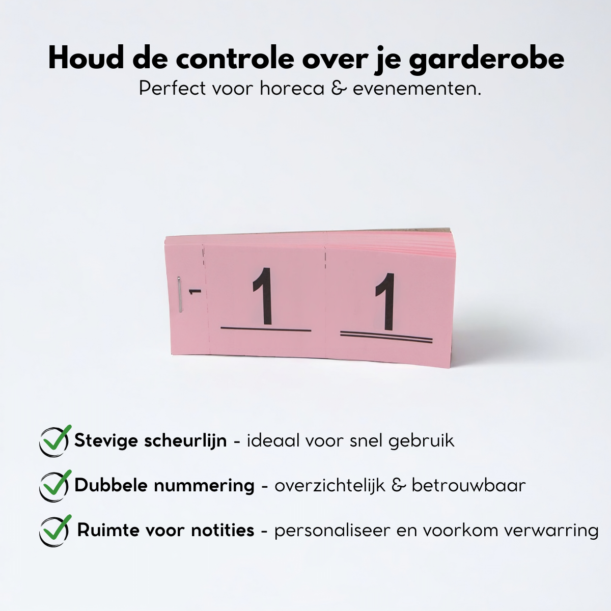 Garderobenummers | 1 t/m 1000 | In 6 kleuren beschikbaar